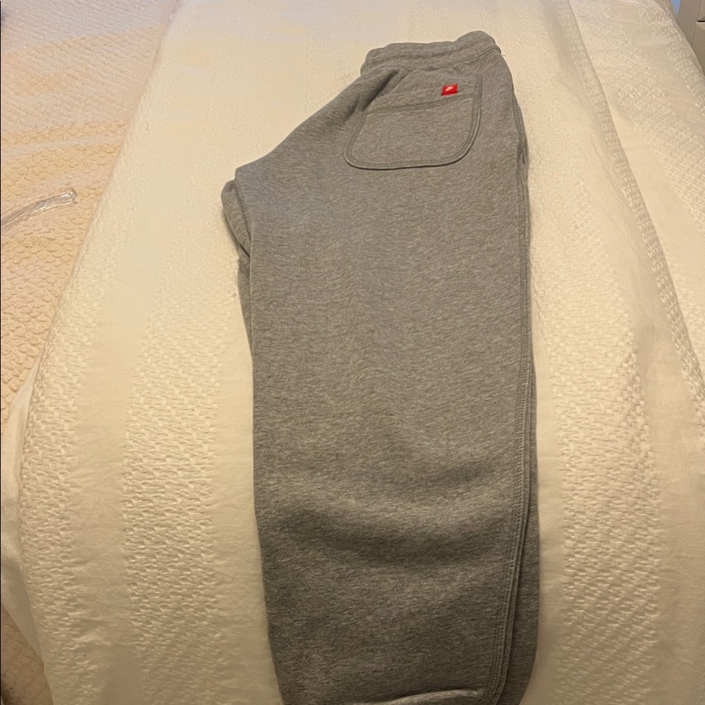 Nike Gray Sweatpants with White Logo